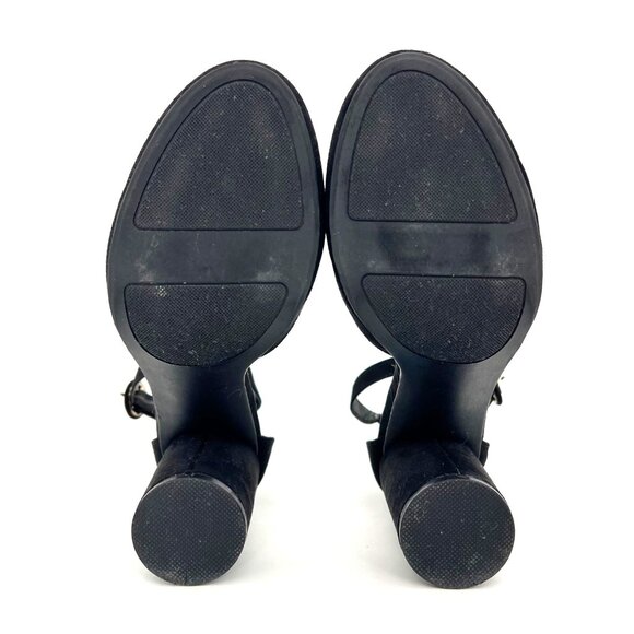 Lauren Conrad Hydrangea Womens Shoes Size 6.5 Black Suede Ankle Strap Block Heel - Picture 7 of 15